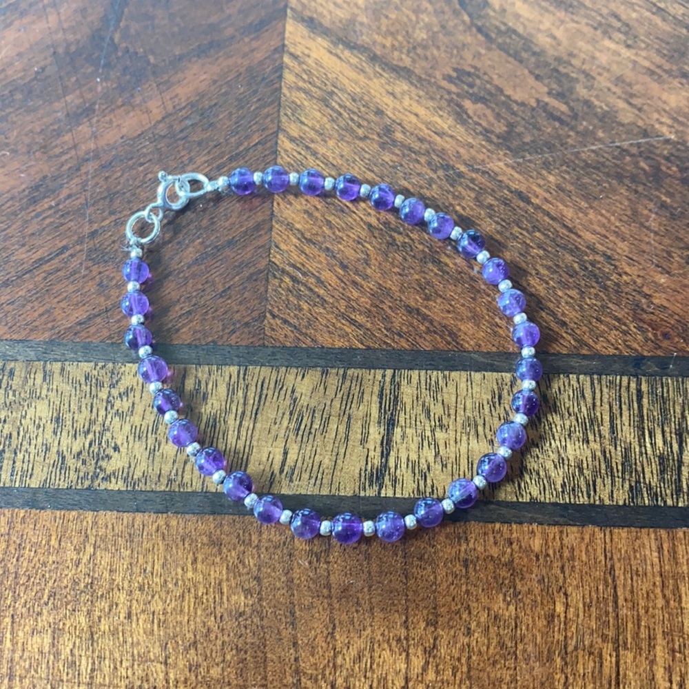 Purple and Sterling Silver Bracelet